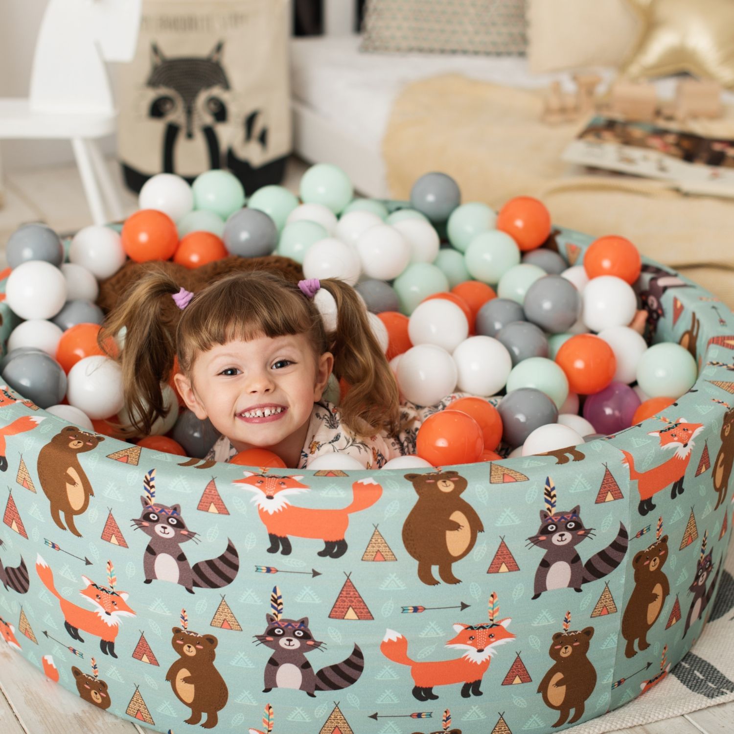 KiddyMoon New Soft Baby Ball Pit Foam Pool 90x30 with 200/300 Balls